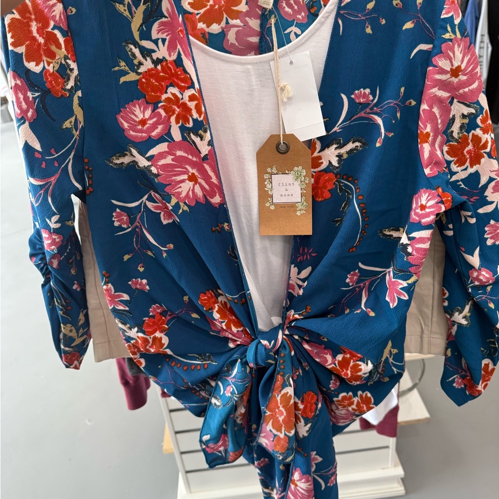 Floral Tie-Front Cardigan